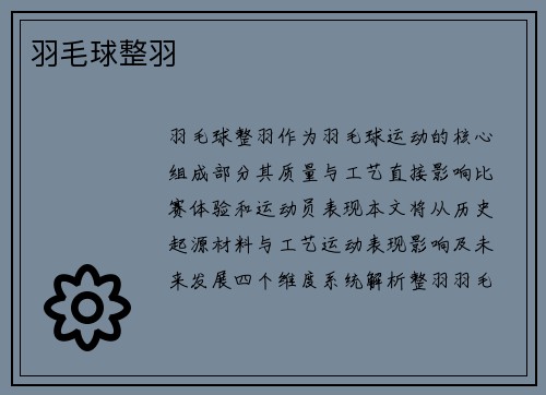 羽毛球整羽